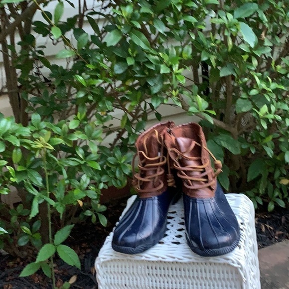 Steve Madden Tillis Weather rain Boots navy brown‎ - Picture 4 of 10